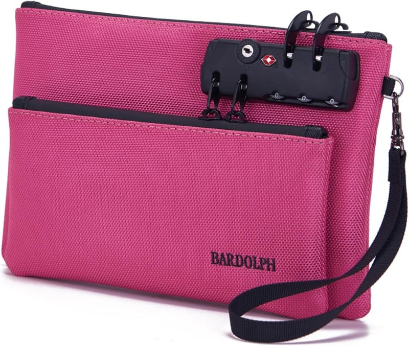 BARDOLPH Money Bag with Lock, Double layer Men & Women's Locking Accessories Pouch, Bank Bag, Passports, Notary Supplies, Valuable StorageBag,CashBag and Zipper NotaryBag with Lock - Image 1